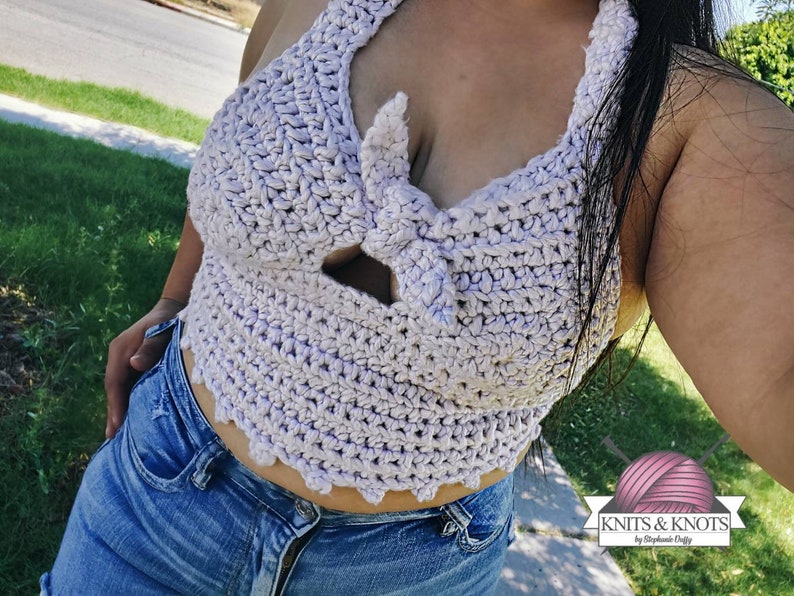 The Very Knotty bralette summer bralette Crochet cotton top crochet top sweetheart top