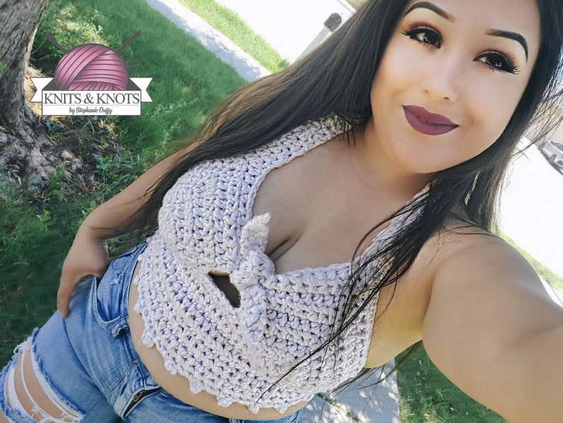 The Very Knotty bralette summer bralette Crochet cotton top crochet top sweetheart top