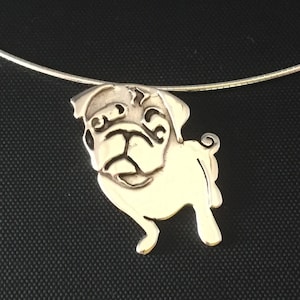 Pug Pendant - sterling silver