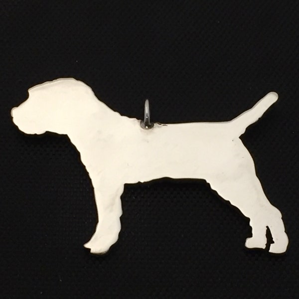 Border Terrier - chien pendentif - en argent sterling