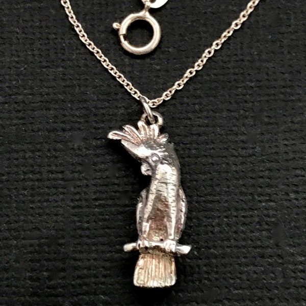 Cockatoo Pendant / charm - Sterling Silver