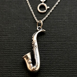 Saxophone Pendant / charm - Sterling Silver