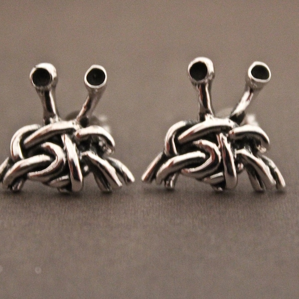 Flying Spaghetti Monster Earrings - sterling silver