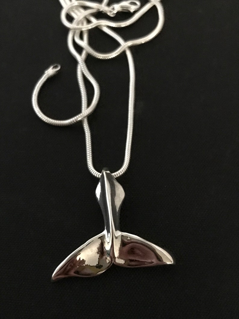 Whale Tail Pendant sterling silver image 4