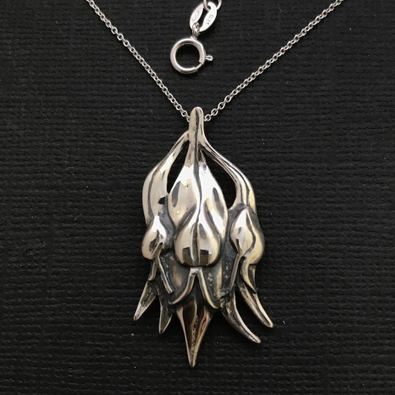 Sturt Pea Pendant Sterling Silver 