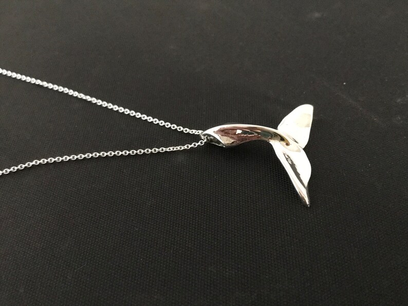 Whale Tail Pendant sterling silver image 5