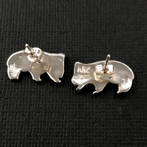 Wombat stud earings sterling silver 18mm image 3