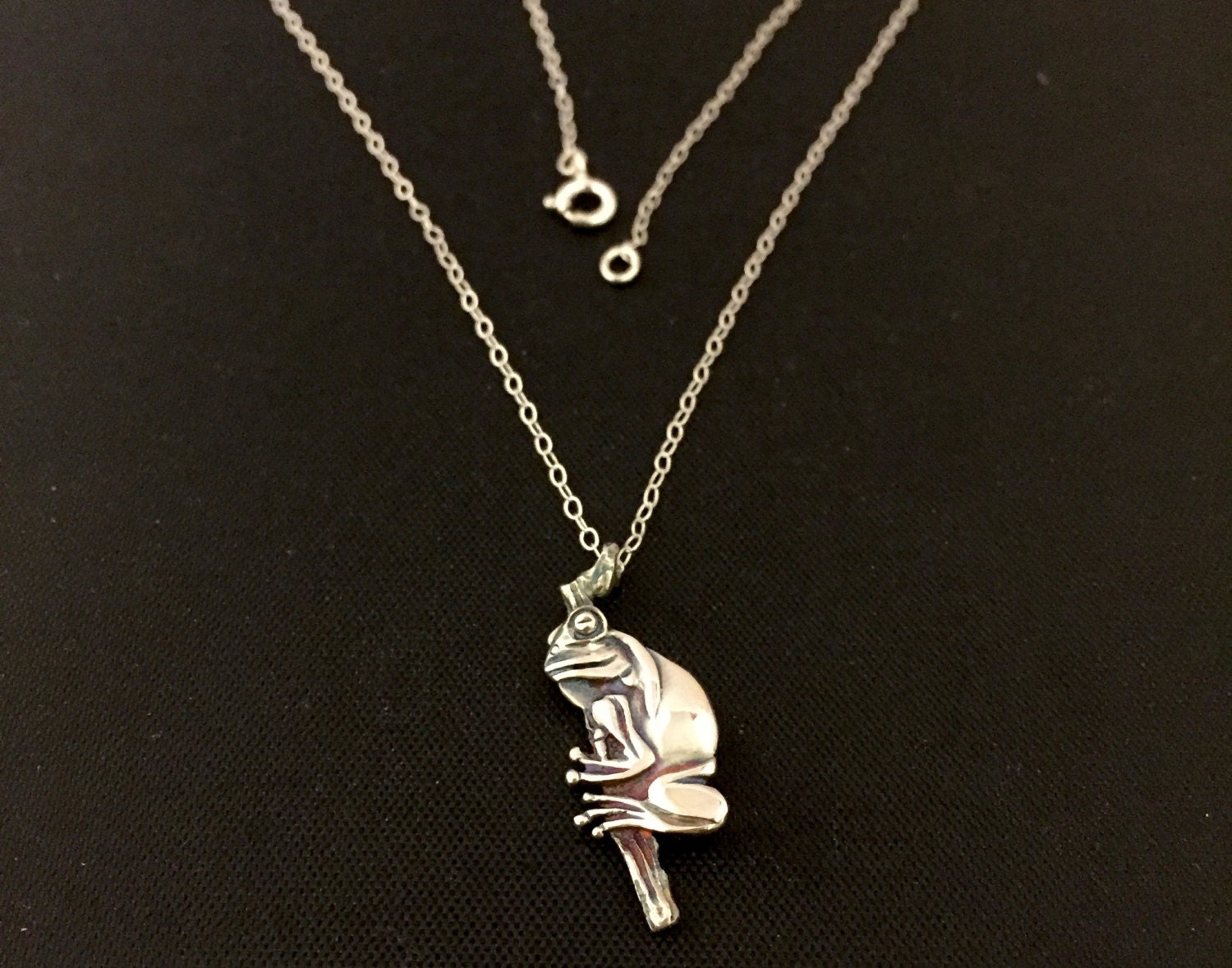 Rejuvenating frog-wakagaeru/ silver pendant / Silver925/Sterling Silver -  Shop GINNEZU Necklaces - Pinkoi