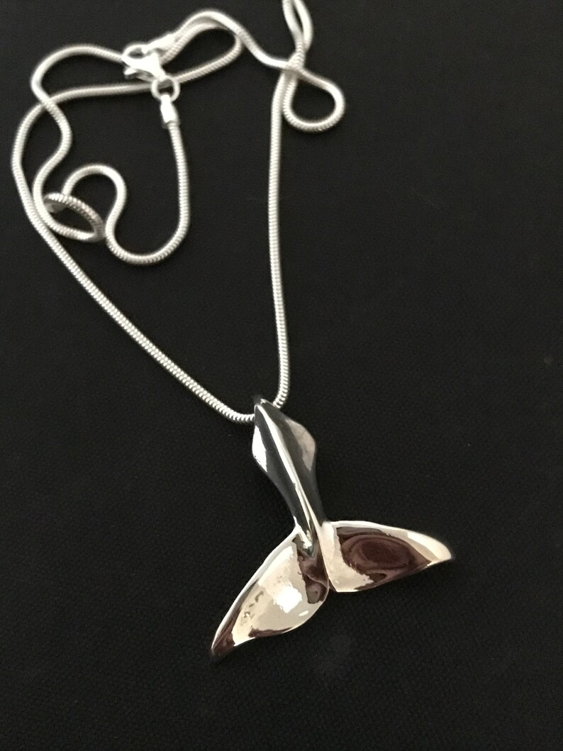 Whale Tail Pendant sterling silver image 2