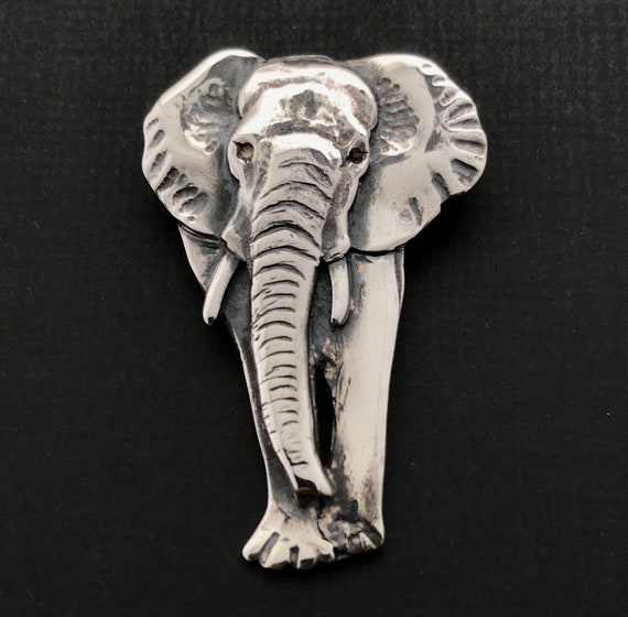 Silver elephant best sale brooch