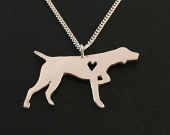 German Short Haired Pointer - dog pendant-  sterling silver