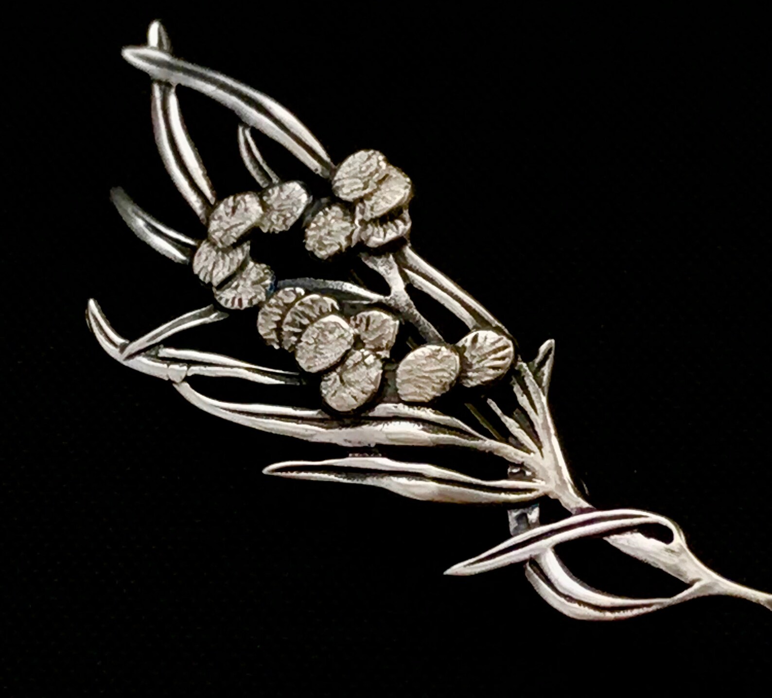 Wattle Brooch Solid Sterling Silver 55mm Aussie Gift Etsy Australia