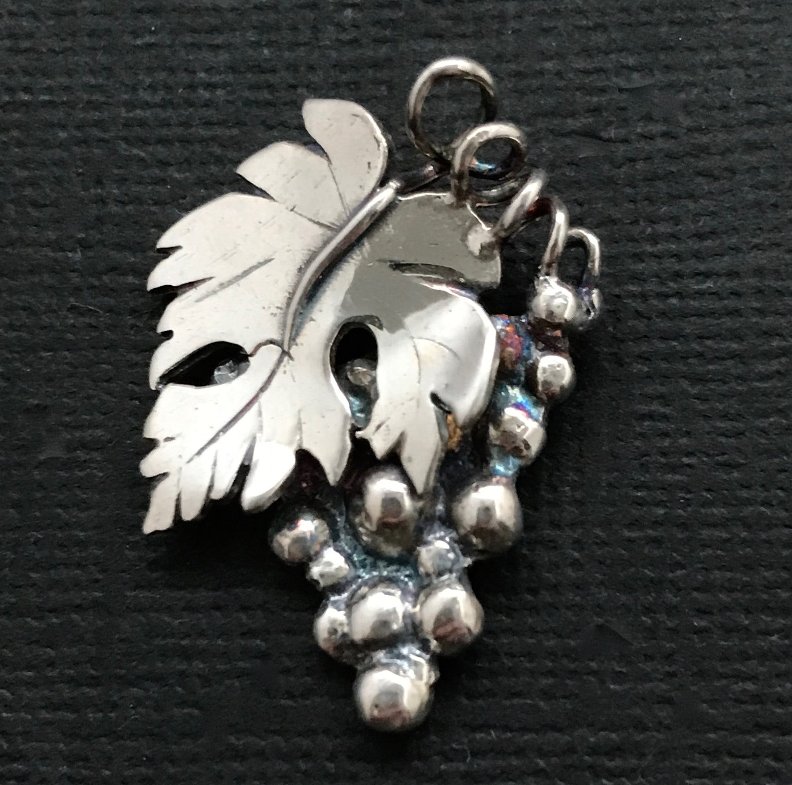 Grape and Vine Lapel Pin Sterling Silver Etsy