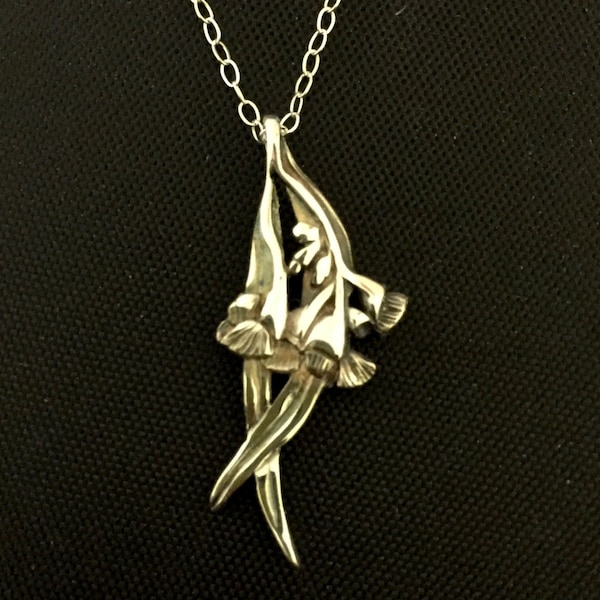 Gum Flower Necklace - solid sterling silver on 45 or 55cm chain