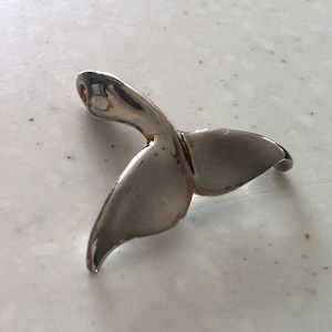 Whale Tail Pendant sterling silver image 1