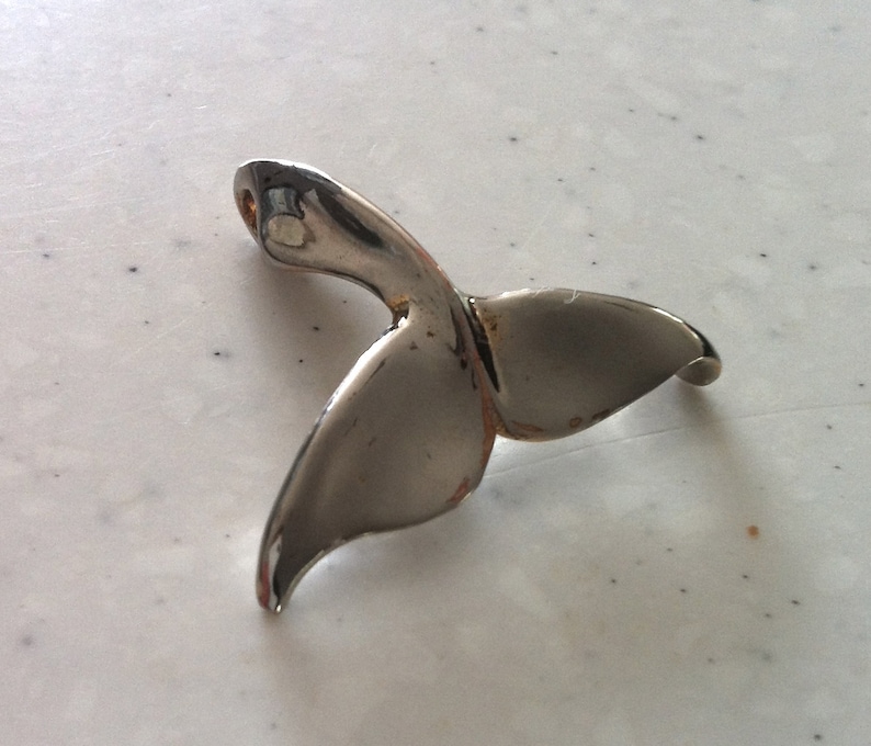 Whale Tail Pendant sterling silver image 1