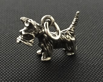 Scottish Terrier Dog Pendant / charm - Sterling Silver