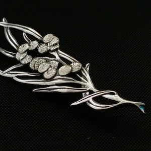 Wattle Brooch solid sterling silver 55mm Aussie gift, Australian souvenir image 4