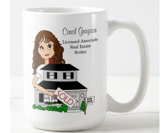 REAL ESTATE Agents/Brokers Mug - Female - Personalized