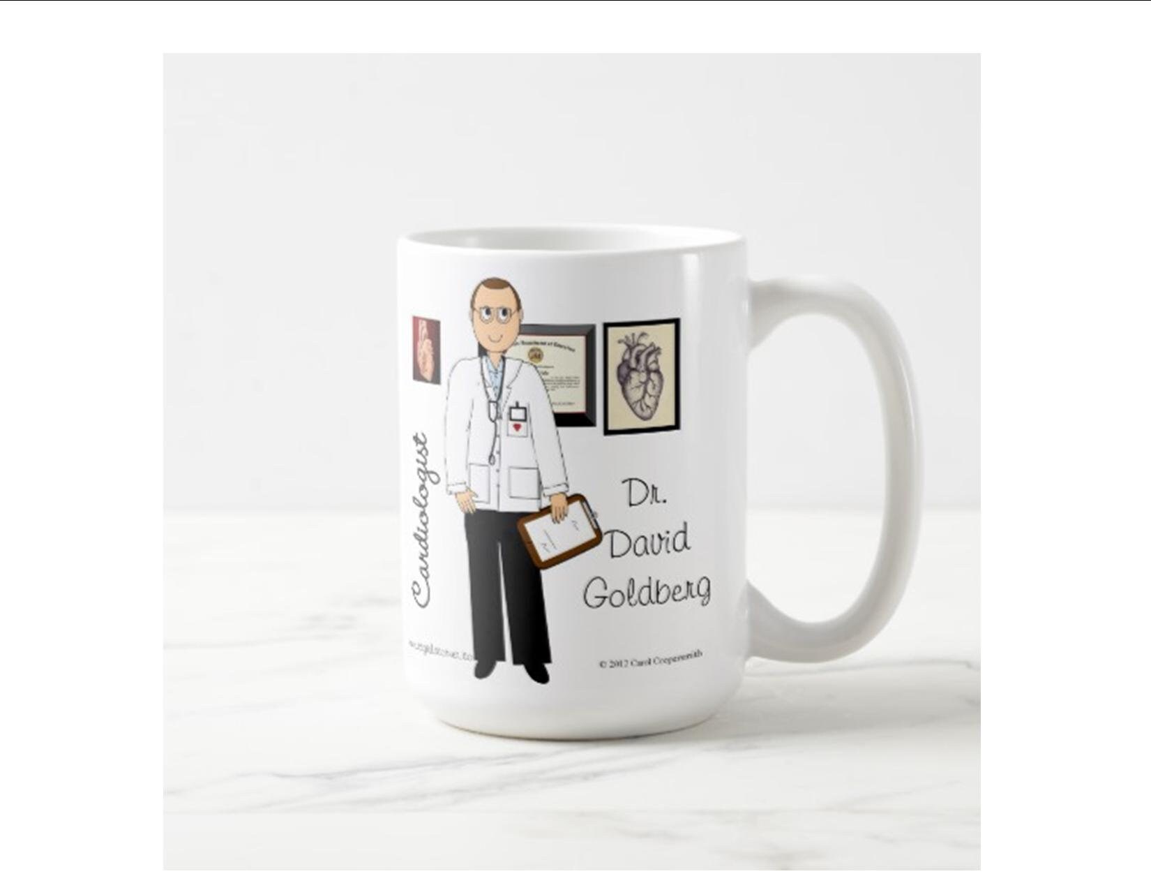 Cardiologist Mugs Male Personalized Brunette Black Hair