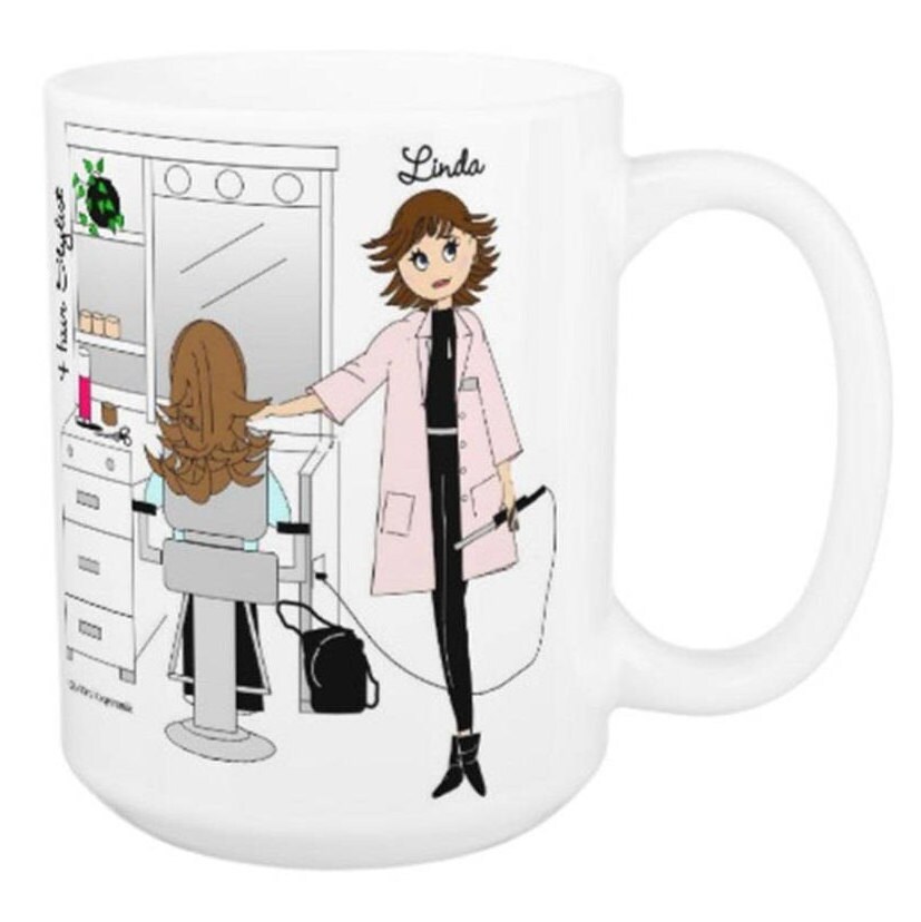 Hair Stylist Mugs Personalized Brunette Blonde Auburn Black
