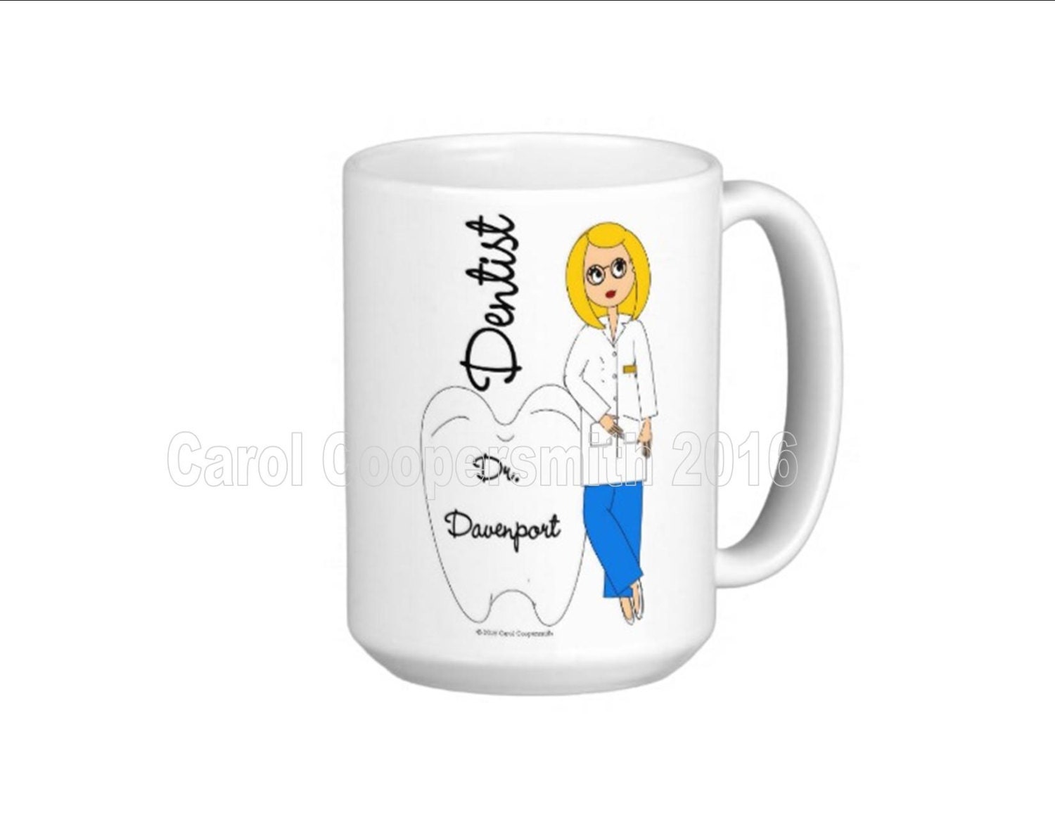 Dentist Mug Female Personalized Brunette Blonde Auburn