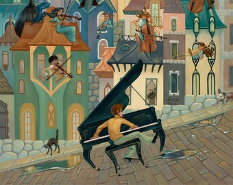 City Concert - giclée print, 13" x 19" (33cm x 48cm), Limited Edition of 300