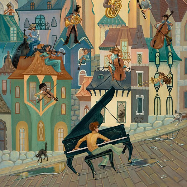 City Concert - impression giclée, 13 x 19 pouces (33 cm x 48 cm), édition limitée à 300