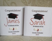 Handmade Personalised Graduation Card For Him or Her. Can be sent directly to recipient.