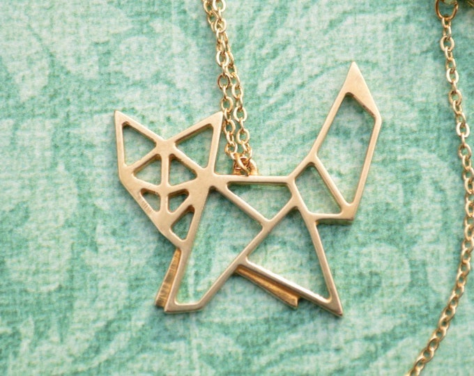 geometric fox necklace