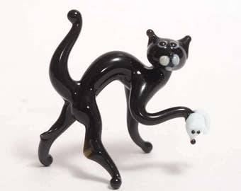 Figurine Chat Verre Etsy Figurine Chat Verre Etsy