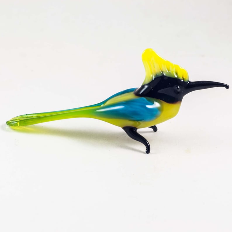 Glass Yellowhammer Figurine Hand Blown Glass Bird Miniature image 0