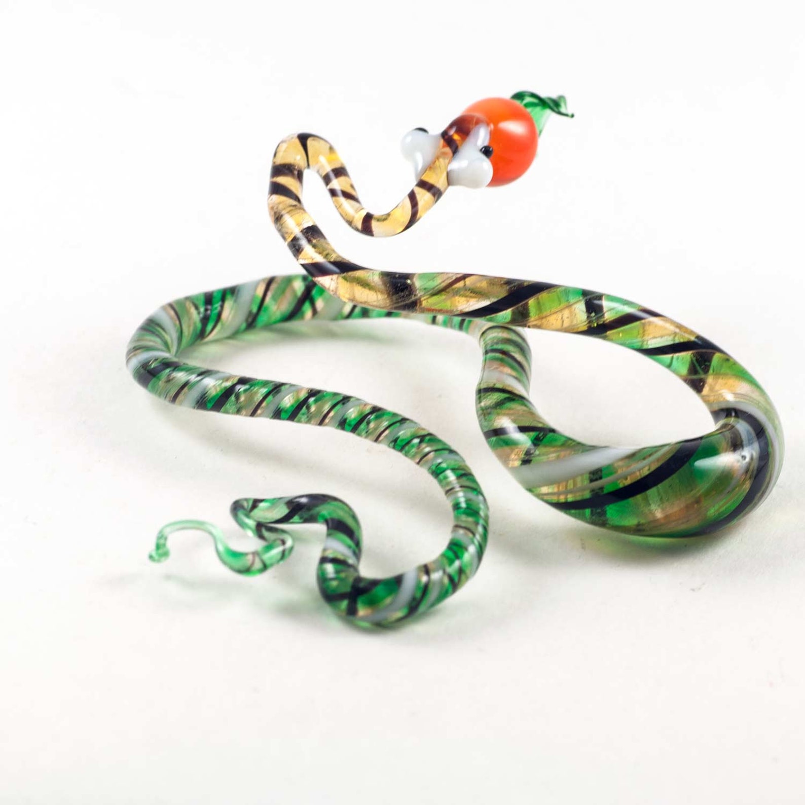 Glass Snake Figurine Blown Glass Snake Glass Snake Etsy