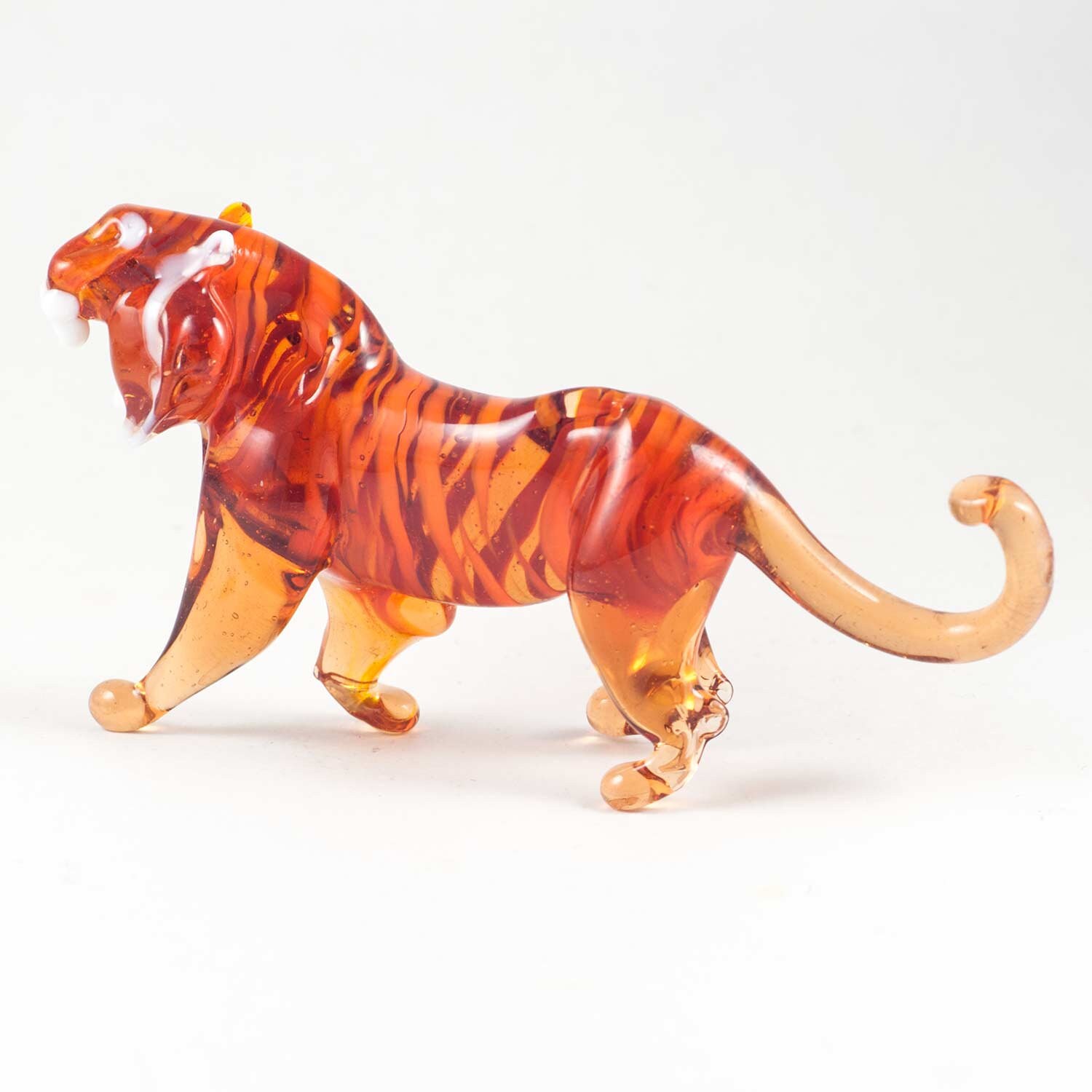 Glass Tiger Figurine / Blown Glass Tiger Figurine / Tiger Etsy