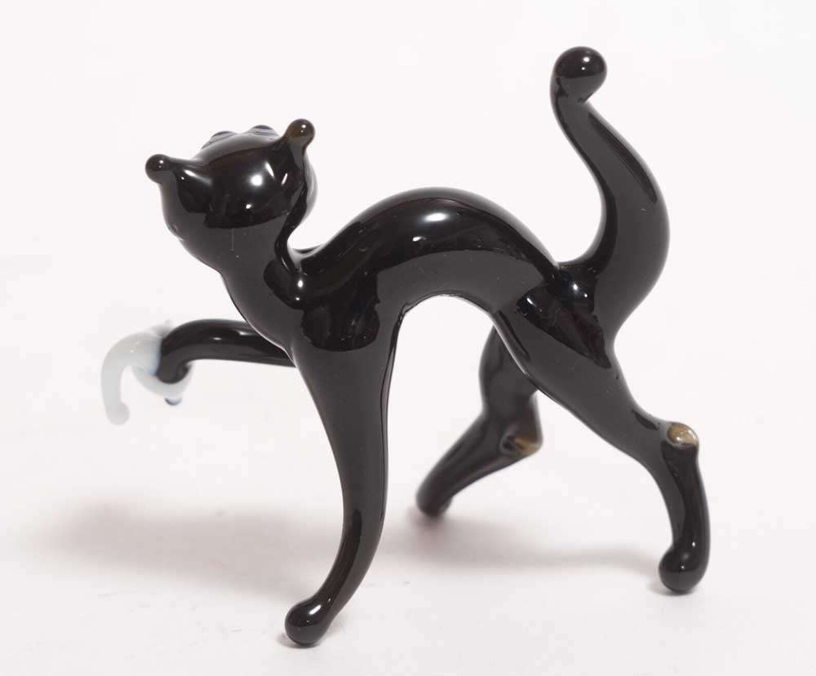 Glass Cat Figurine Blown Glass Cat Glass Cat Miniature Etsy