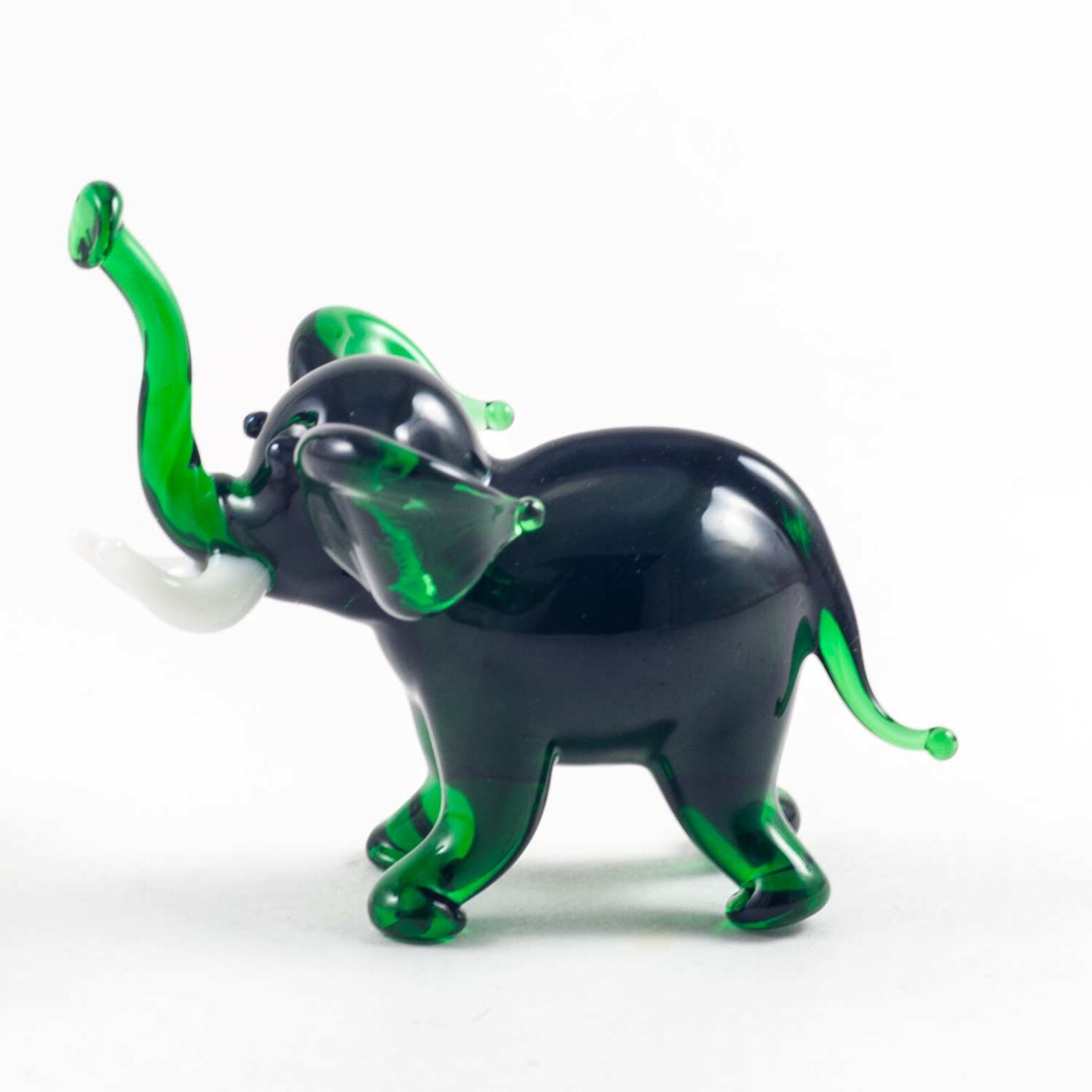 Glass Elephant Figurine Blown Glass Elephant Figure Glass Etsy