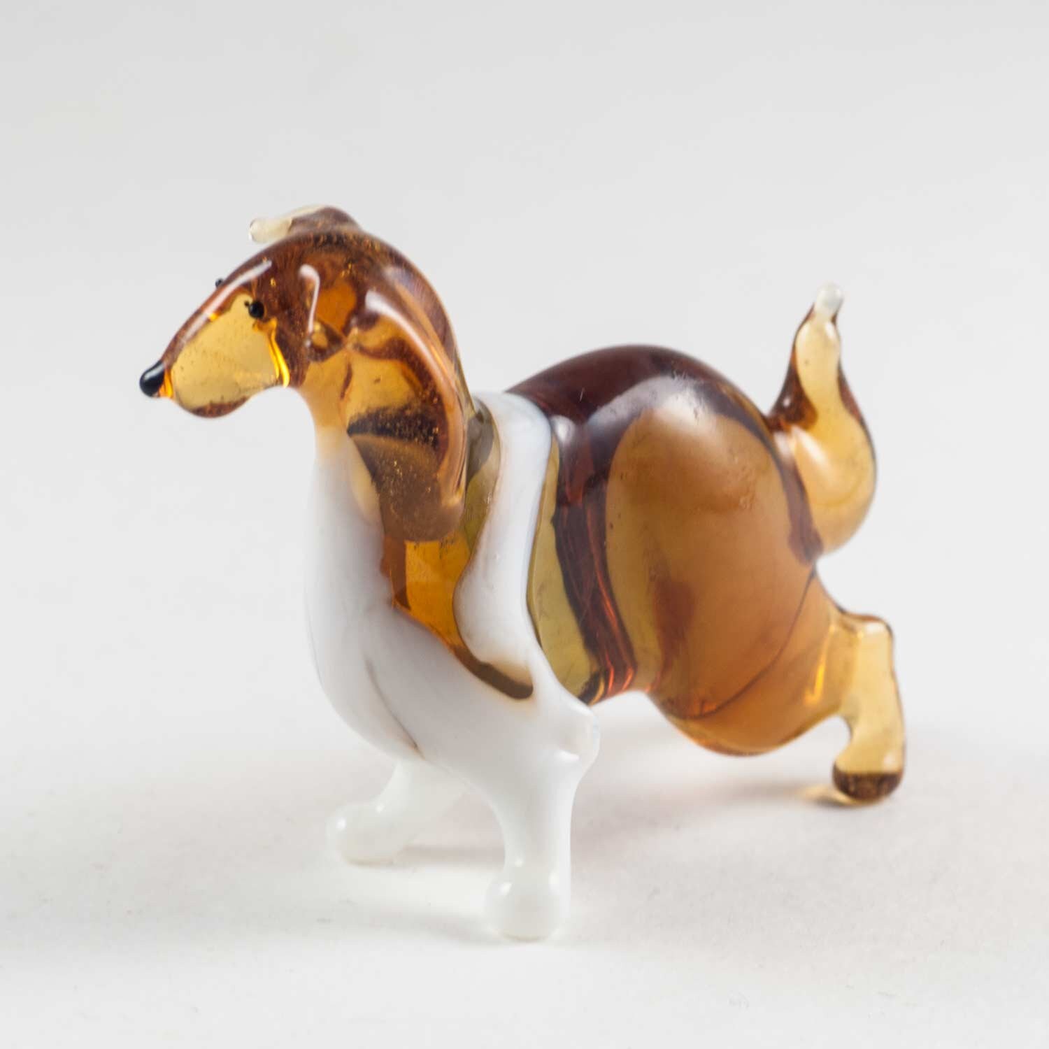 Glass Dog Collie Figurine Blown Glass Dog Art Glass Dog Etsy