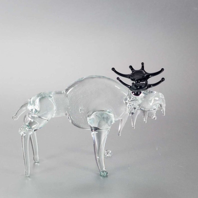 Moose Figurine of Hand Blown Glass