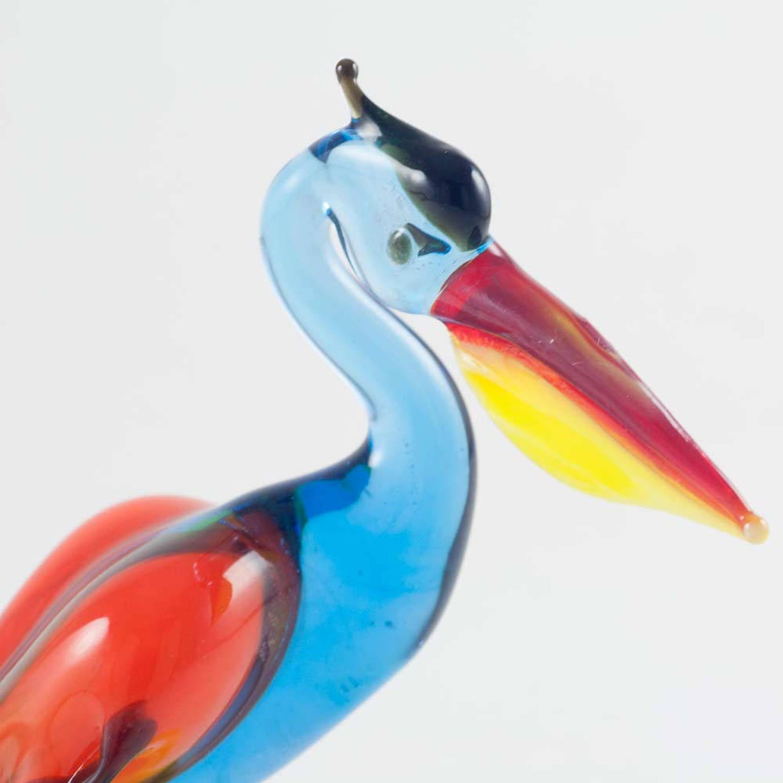 Glass Pelican Figurine Collection Art Glass Bird Miniature Etsy
