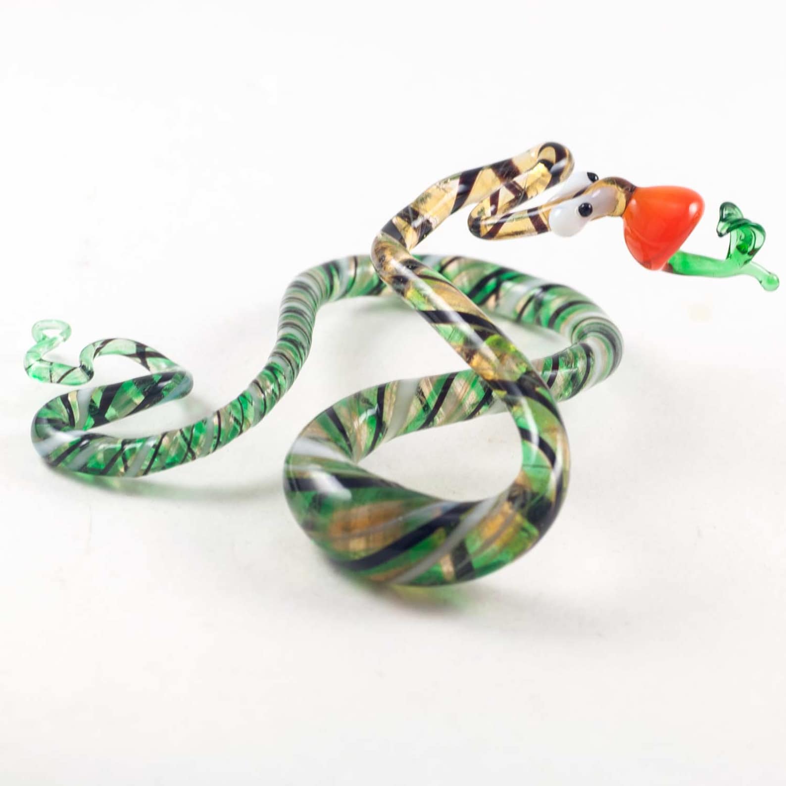 Glass Snake Figurine Blown Glass Snake Glass Snake Etsy