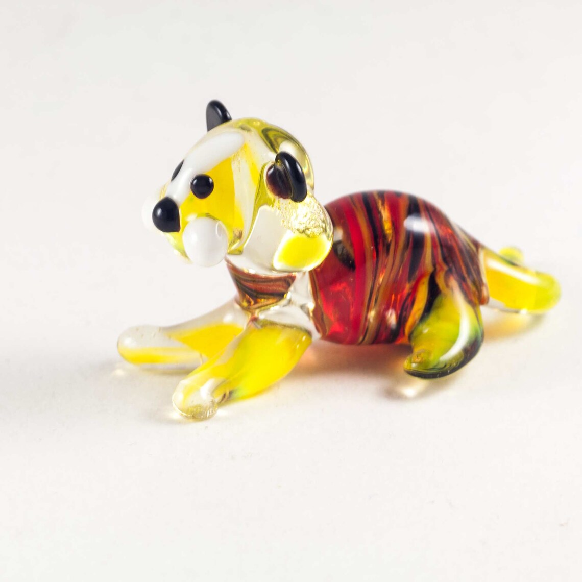 Glass Tiger Figurine / Blown Glass Tiger Figurine / Tiger Etsy