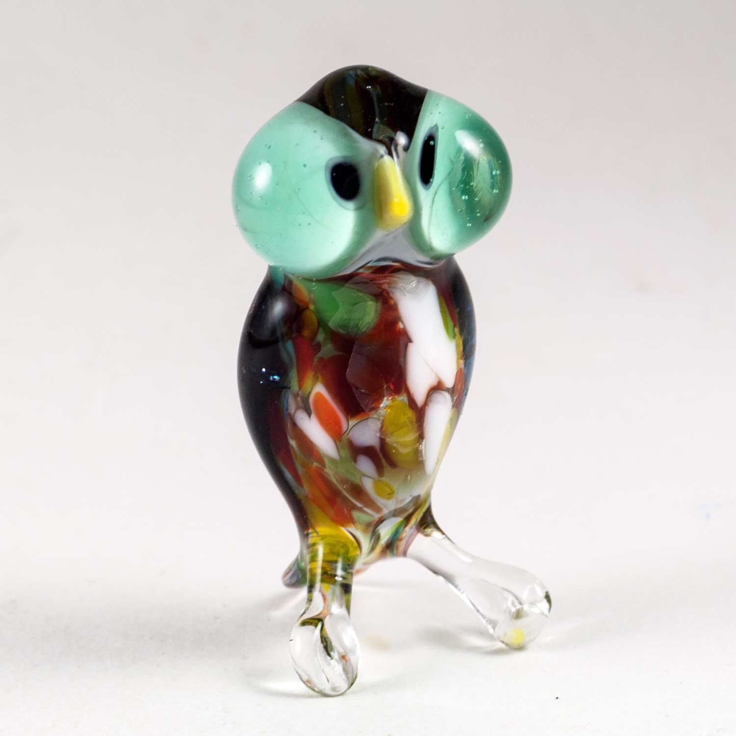 Glass Owl Figurine HandBlown Collectible Art Glass Bird Etsy