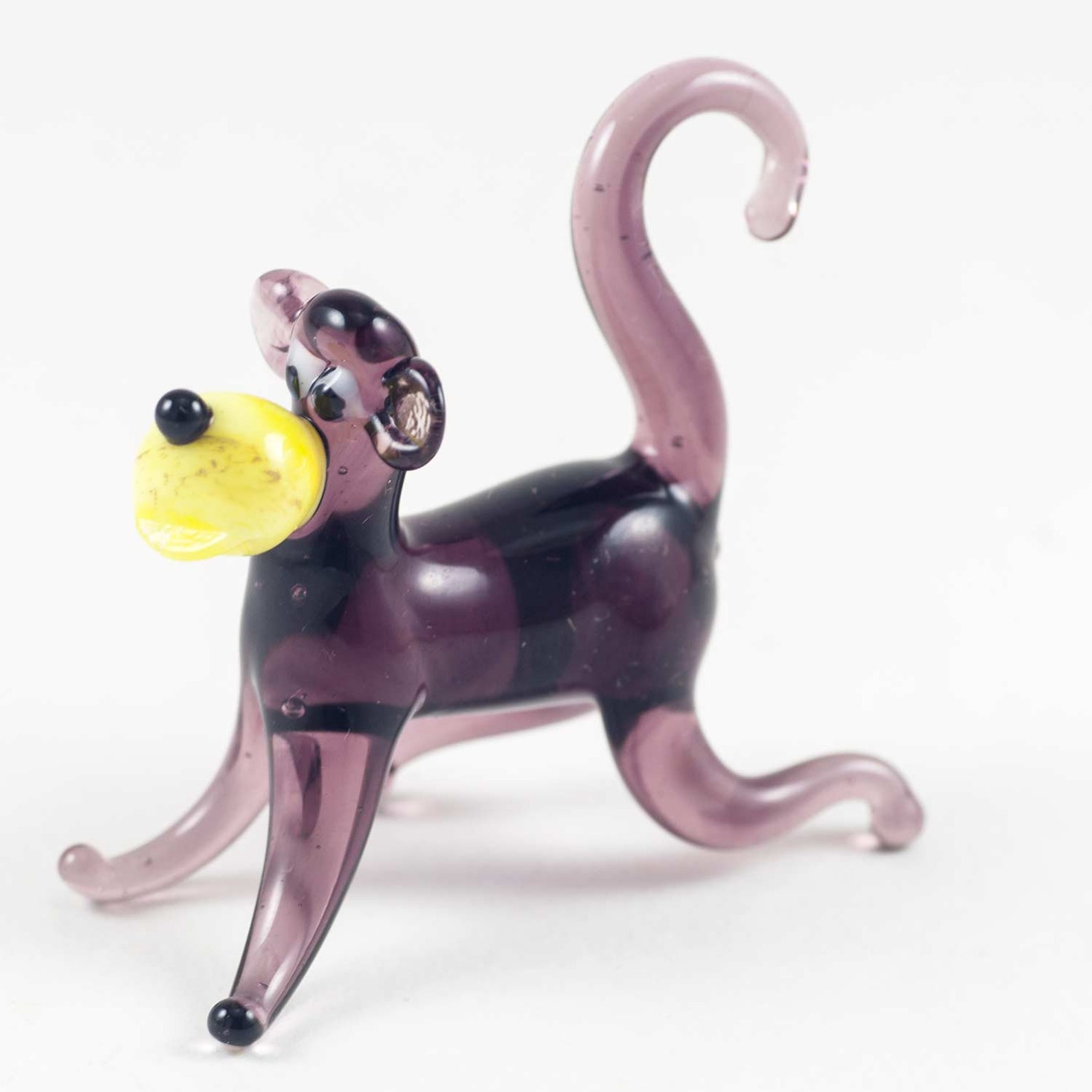 Monkey Collection Glass Monkey Animal Blown Glass Monkey Etsy