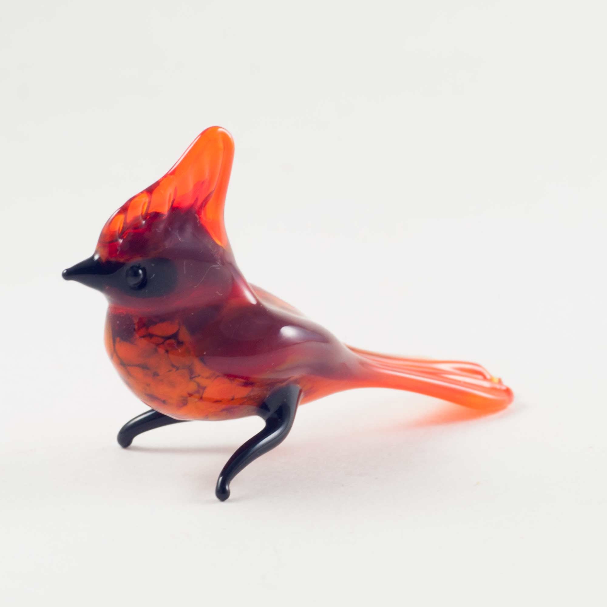 Glass Cardinal Figurine Blown Glass Cardinal Miniature Etsy