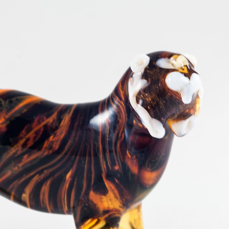 Glass Tiger Figurine / Blown Glass Tiger Figurine / Tiger Etsy