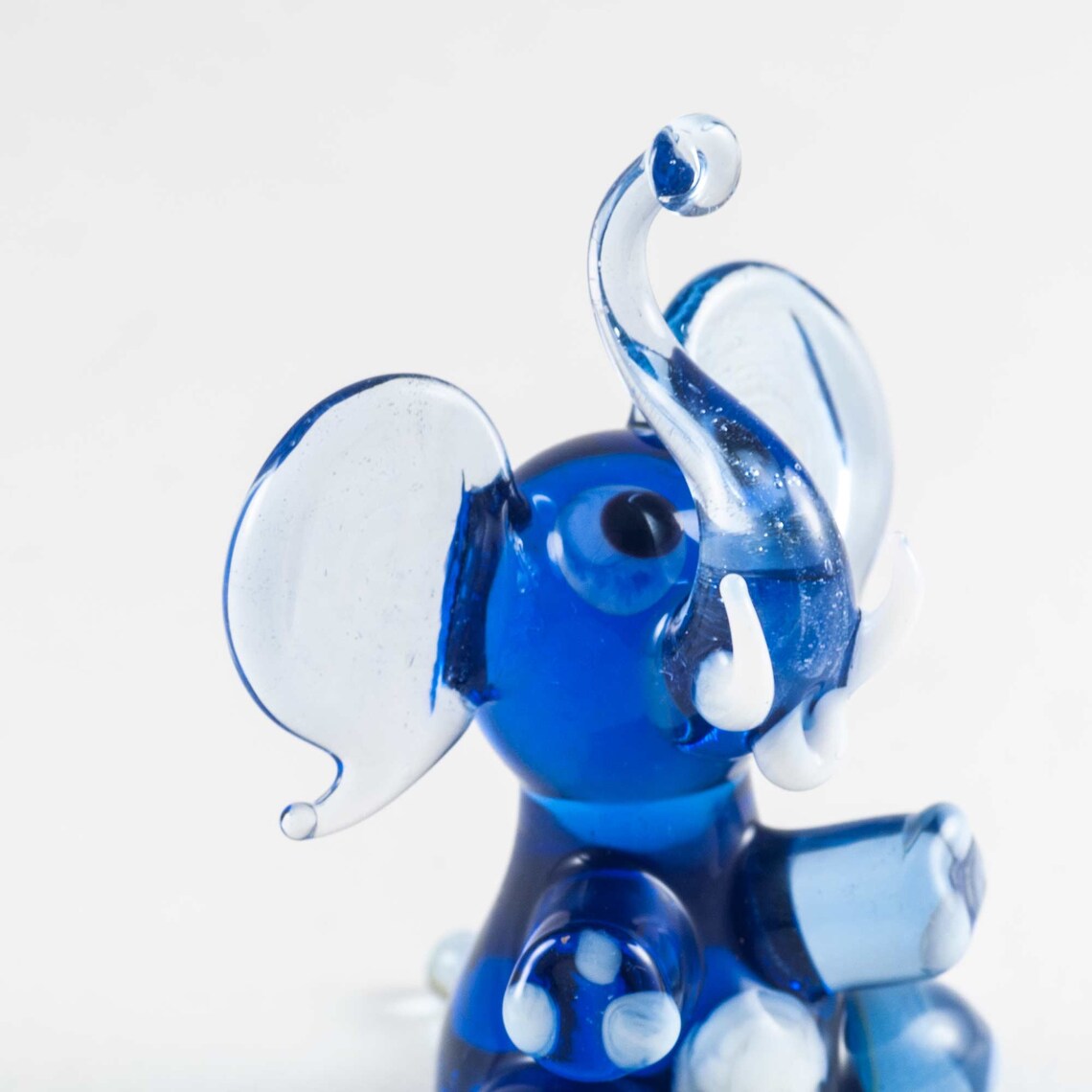 Glass Elephant Figurine Blown Glass Elephant Figure Glass Etsy