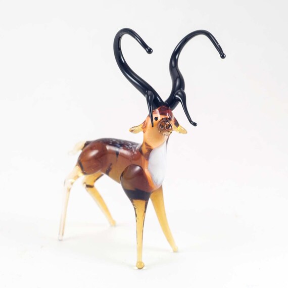 Glass deer figurine Art glass deer Blown glass deer Etsy