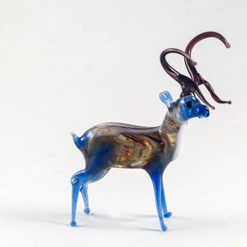Glass deer figurine Art glass deer Blown glass deer Etsy