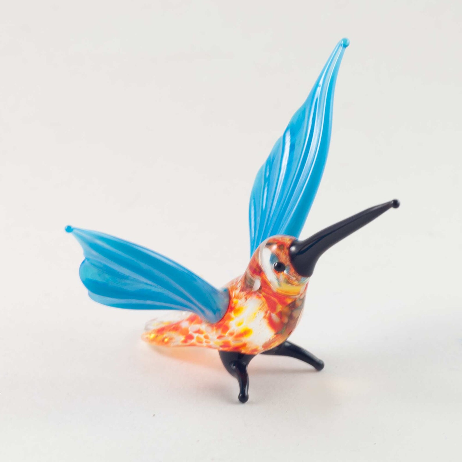 Hand Blown Glass Hummingbird Figurine Glass Birds Figurine Etsy