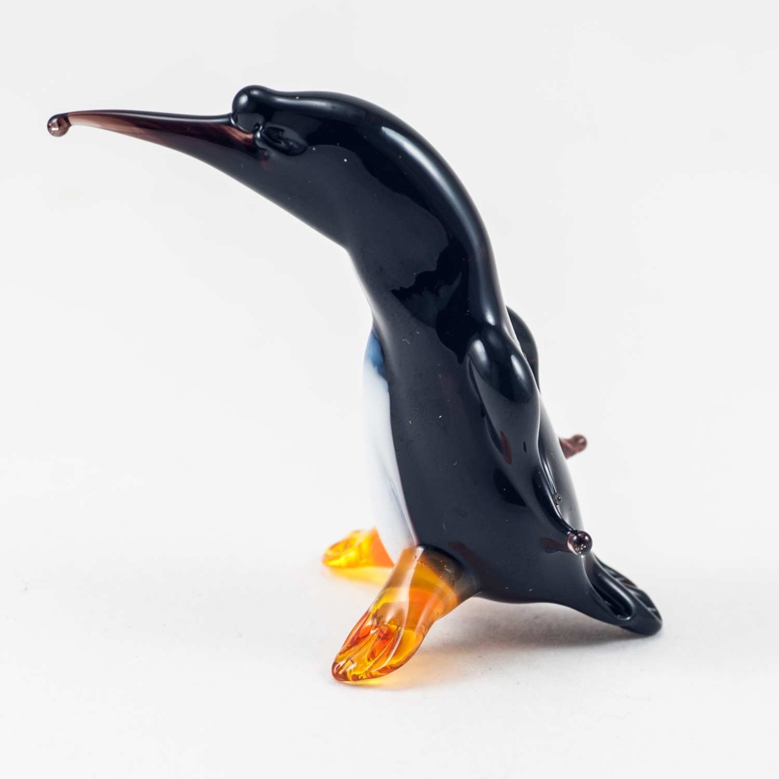 Glass Penguin Figurine / Royal Penguin Statute / Blown Glass Etsy